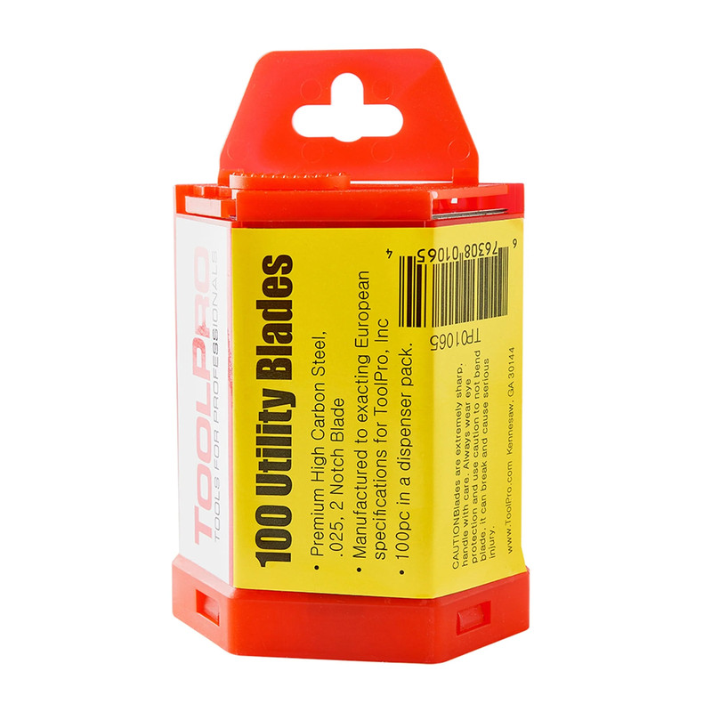 Utility Blades in Dispenser Pack, 100-Piece